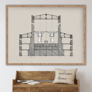 Poster Templo de Salomão, Santo dos Santos, Monte Sião, C