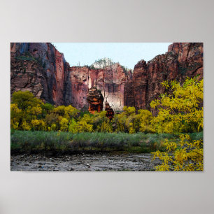 Pôster Templo de Sinawava, Zion em Utah, 12x8