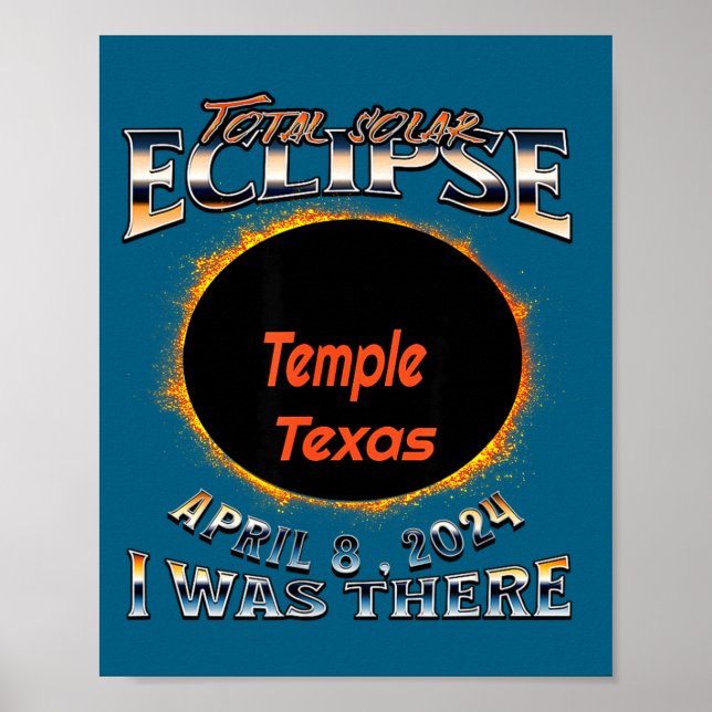 Poster Templo do Eclipse Solar Texas Lá (Frente)