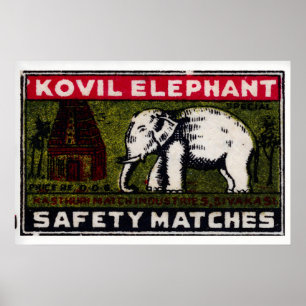 Poster Templo do Elefante Branco Caixa de Fósforos Arte I