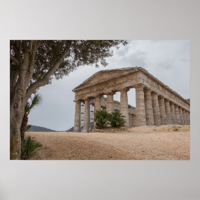Pôster Templo grego em Segesta, Sicília (Frente)