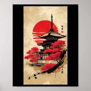 Poster Templo Japonês de Quioto - Tóquio