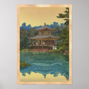 Pôster Templo Kinkakuji Yoshida Hiroshi shin hanga arte