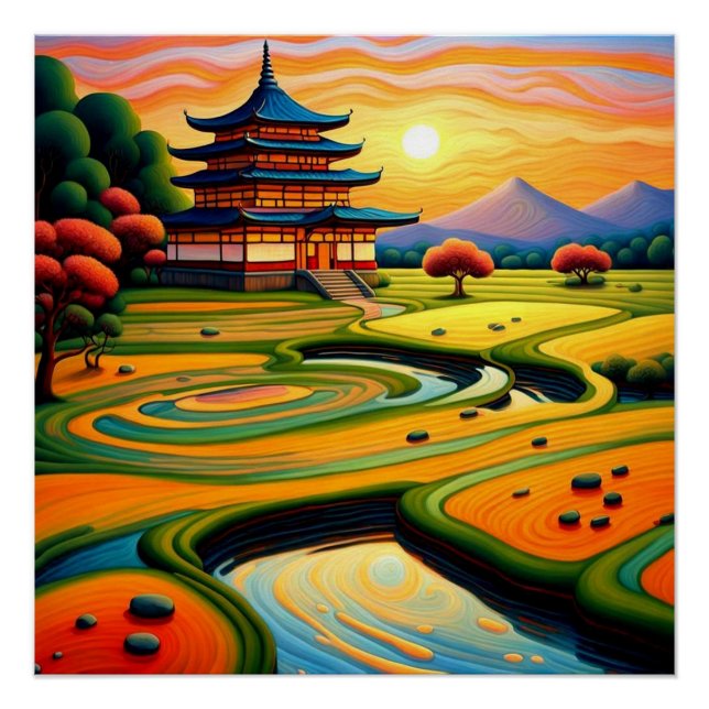 Pôster Templo no Sunset 2 (Frente)