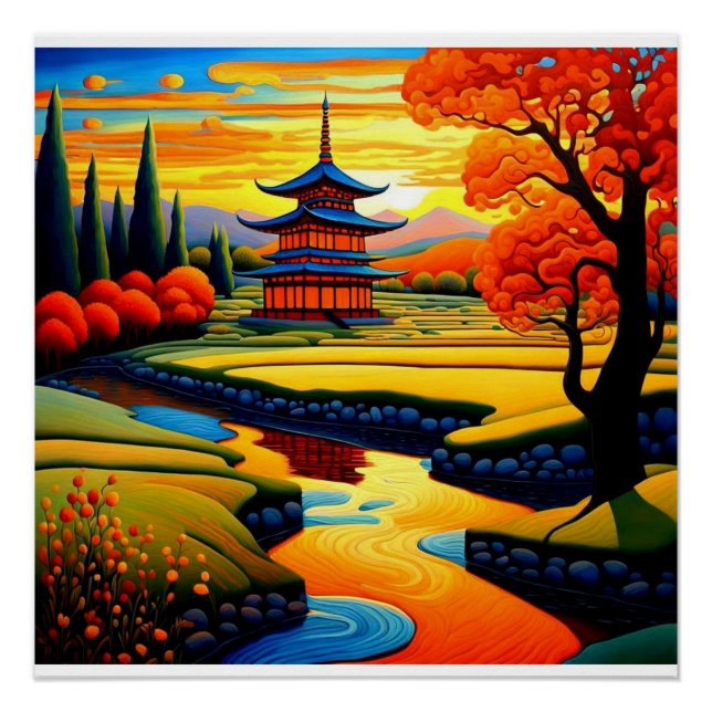 Pôster Templo no Sunset 4 (Frente)