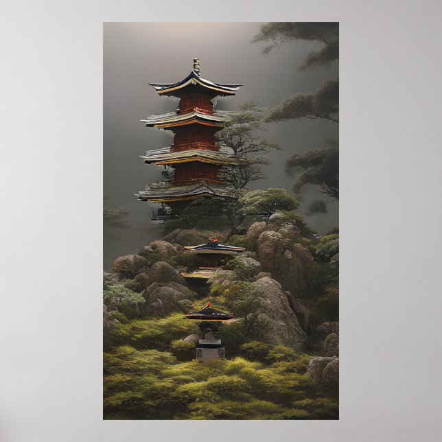 Poster Templo - Pintura Colorida (Frente)