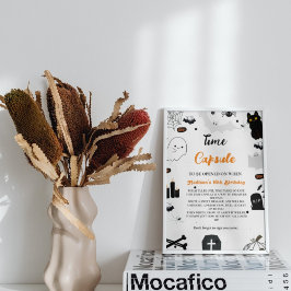 Poster Tempo Cápsula Halloween Ghost primeiro aniversario