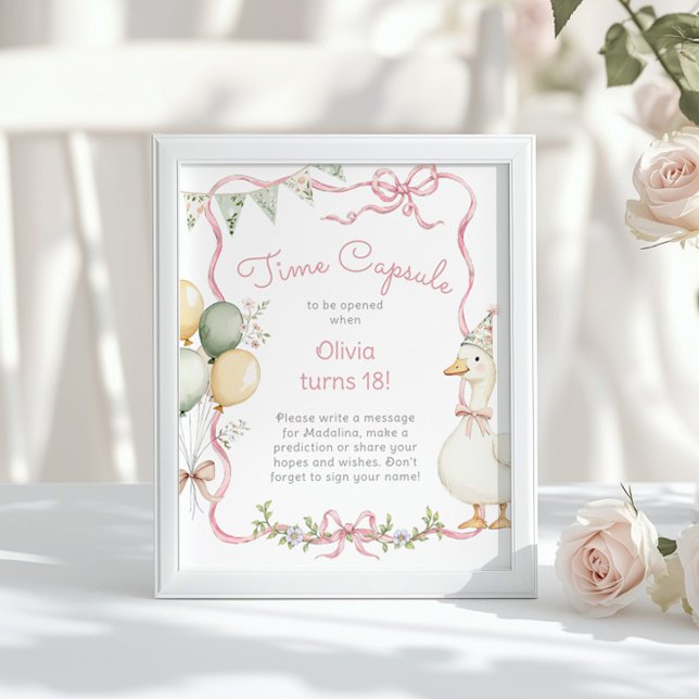 Poster Tempo de administração primeiro aniversario cor-de (Criador carregado)