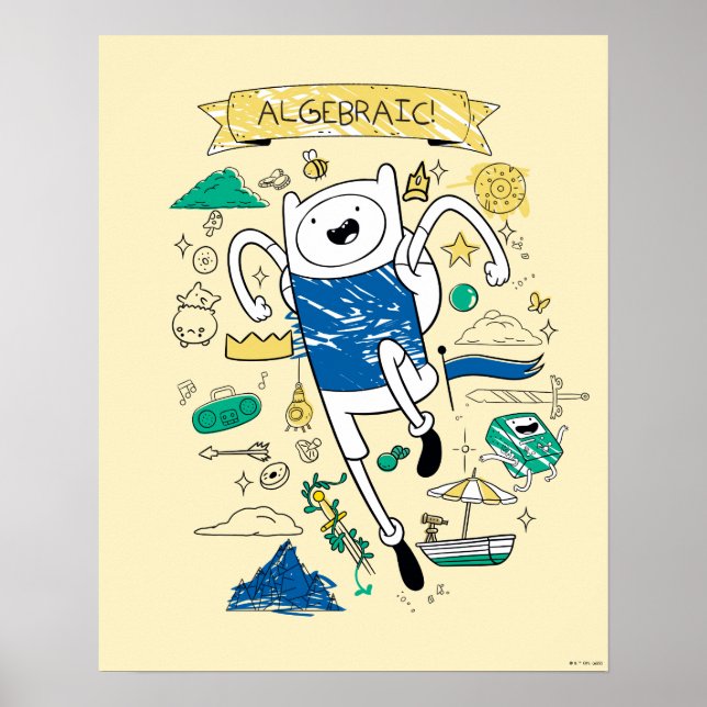 Poster Tempo de Aventura | "Algebraic" Finn Sketch (Frente)