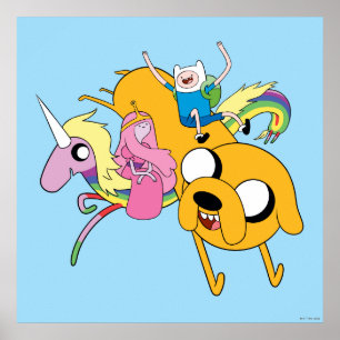 Poster Tempo de Aventura   Senhora, Bublegum, Finn e Jake