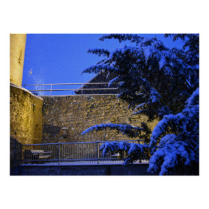 Pôster Tempo de inverno, neve nas árvores