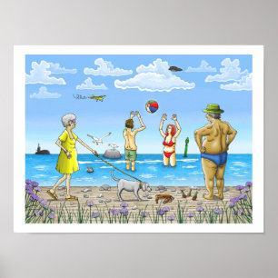 Poster Tempo de verão na praia
