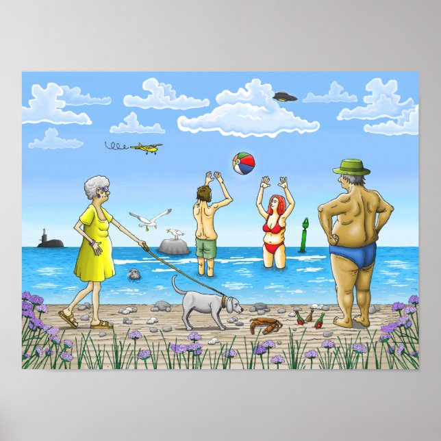 Poster Tempo de verão na praia (Frente)