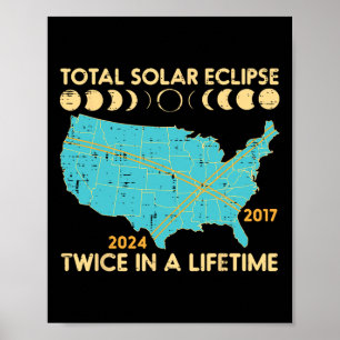 Poster Tempo de Vida Total do Eclipse Solar Duas Vezes 20