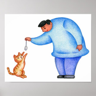 Poster Tempo divertido com meu gato querido.