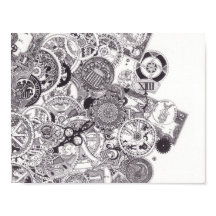 Tempo e dinheiro - Steampunk preto e branco