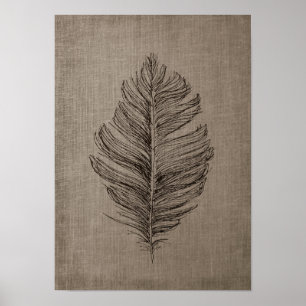 Poster Tempo n.º 2 com fundo Faux Linen Taupe