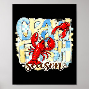 Poster Temporada de lagostim xadrez engraçado frutos do m