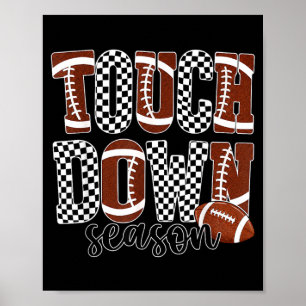 Poster Temporada de Touch Down Roupas de Xadrez para Dia