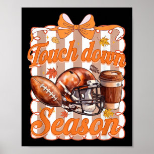Poster Temporada de Touchdown de Futebol, Coquete de Fute