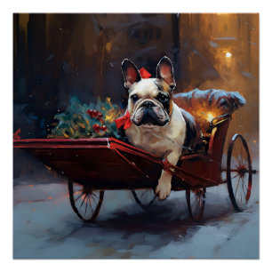 Pôster Temporada Festiva de Natal do Bulldog Francês