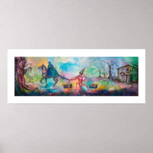 Poster TEMPTAÇÃO Cavaleiro escuro e tesouro do diabo, azu