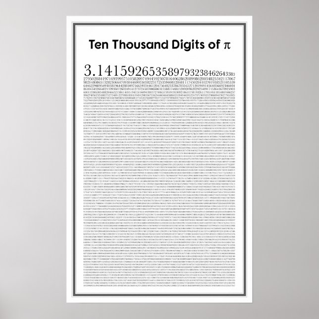 Pôster Ten thousand digits of pi (Frente)