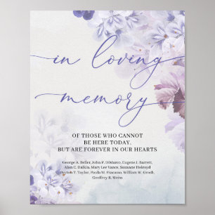 Poster Tendência de primavera azul empoeirado roxo Em Mem