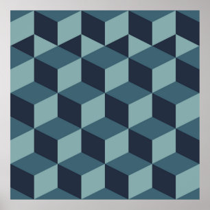 Poster Tendência design vintage abstrato de bloco de cor
