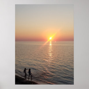 Poster Tendo o divertimento na praia