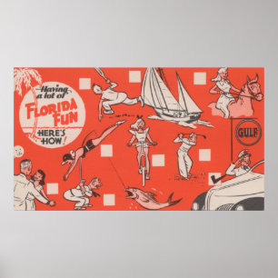 Poster Tendo o divertimento na propaganda do óleo do