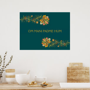 Poster Tendrilhos do Poder Floral Retro Borda 1 + seu tex