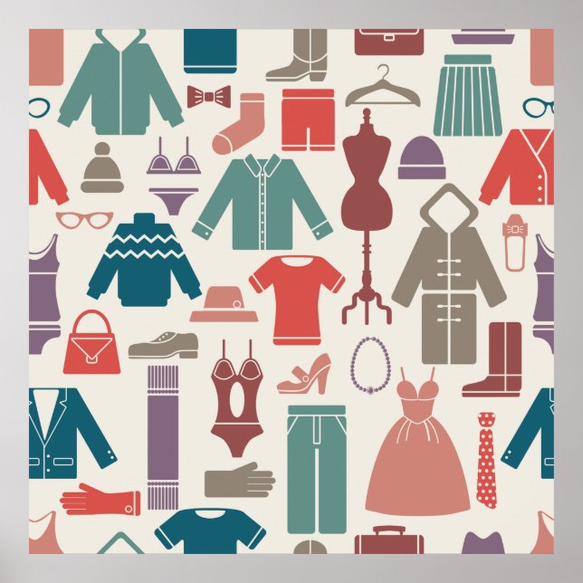 Poster Tendy Fashion Pattern Na moda Clothing Graphic (Frente)