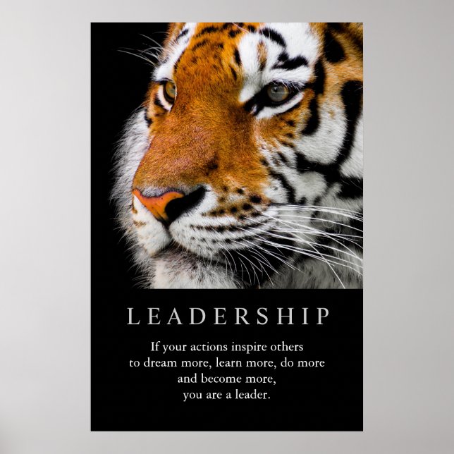 Pôster Tendy Motivational Leadership Tiger Eyes (Frente)
