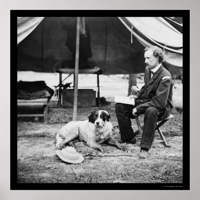 Pôster Tenente George A. Custer & Dog na Península, VA 18 (Frente)