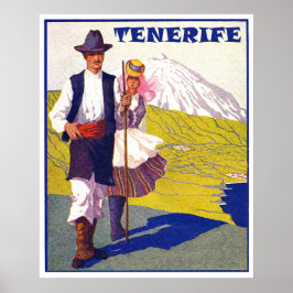 Poster Tenerife, casal dos aldeões, Espanha, colheita