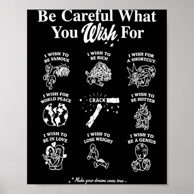 Poster Tenha Cuidado Com o Que Deseja Doodle de Grade Eng (Frente)