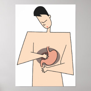 Poster Tenha cuidado com problemas estomacais.