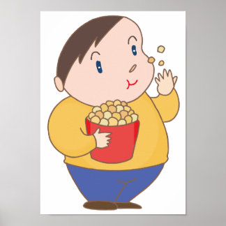 Poster Tenha cuidado para não comer excessivamente sem pe