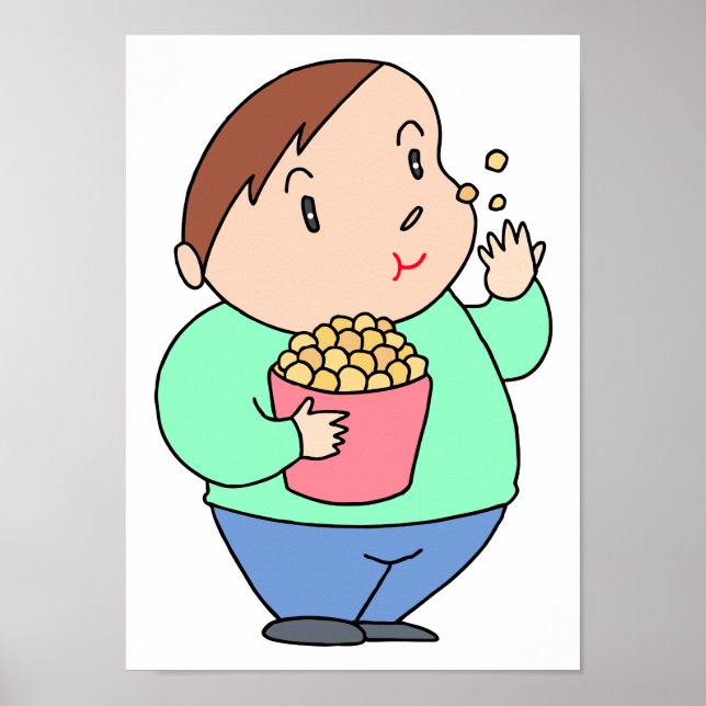 Poster Tenha cuidado para não comer excessivamente sem pe (Frente)