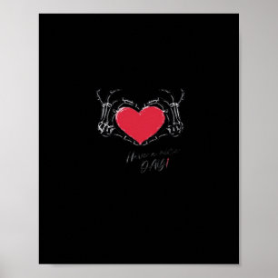 Poster Tenha Um Bom Dia! Mãos de Esqueleto com Cardíaco C