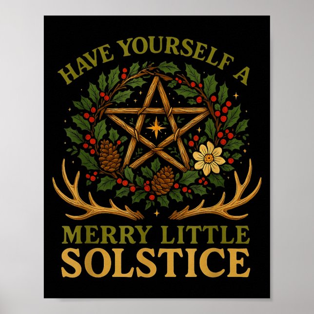 Poster Tenha um Solstício Pequeno e Alegre Witchcore  (Frente)