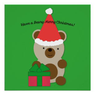 Pôster Tenha um Urso de Natal Feliz