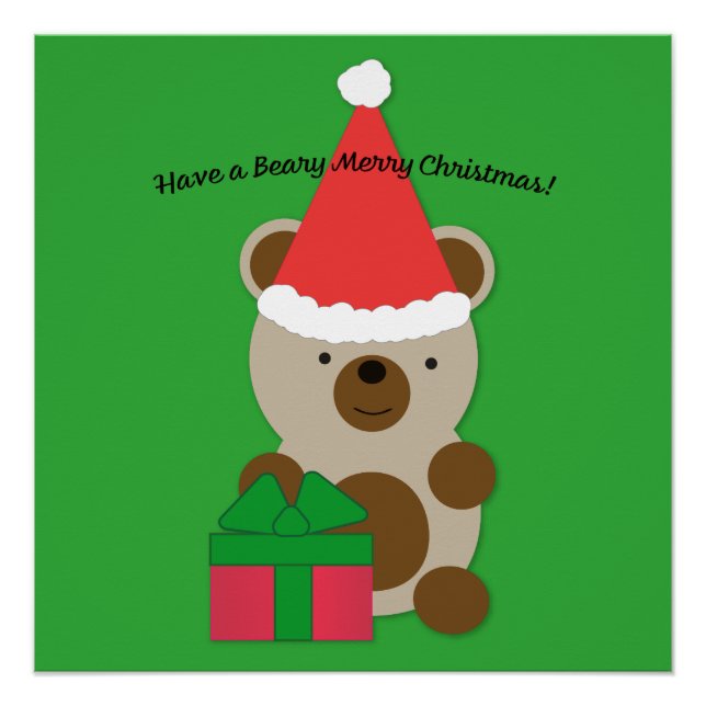 Pôster Tenha um Urso de Natal Feliz (Frente)