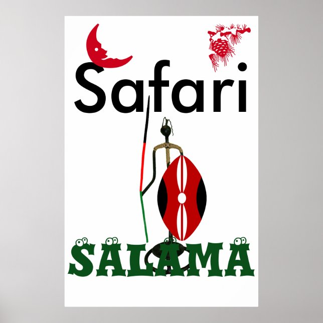 Poster Tenha uma bela e segura viagem de safari (Frente)