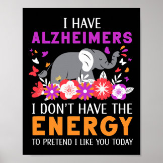Poster Tenho Alzheimerheimers que não tenho a Energia Bra