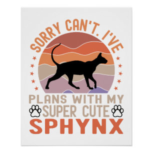 Pôster Tenho planos com meu gato Sphynx