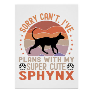 Pôster Tenho planos com meu gato Sphynx