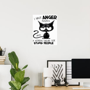 Poster Tenho Problemas de Raiva para Presente de Amante d