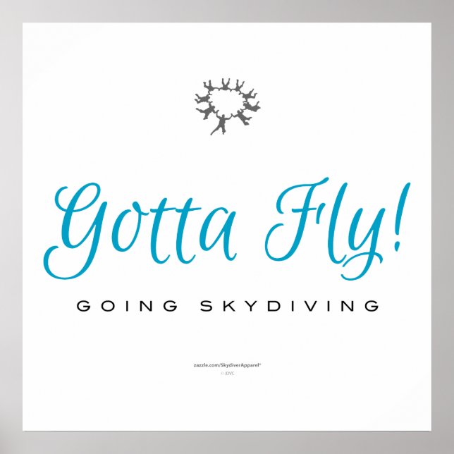 Pôster Tenho que voar! Indo ao Skydiving (Frente)